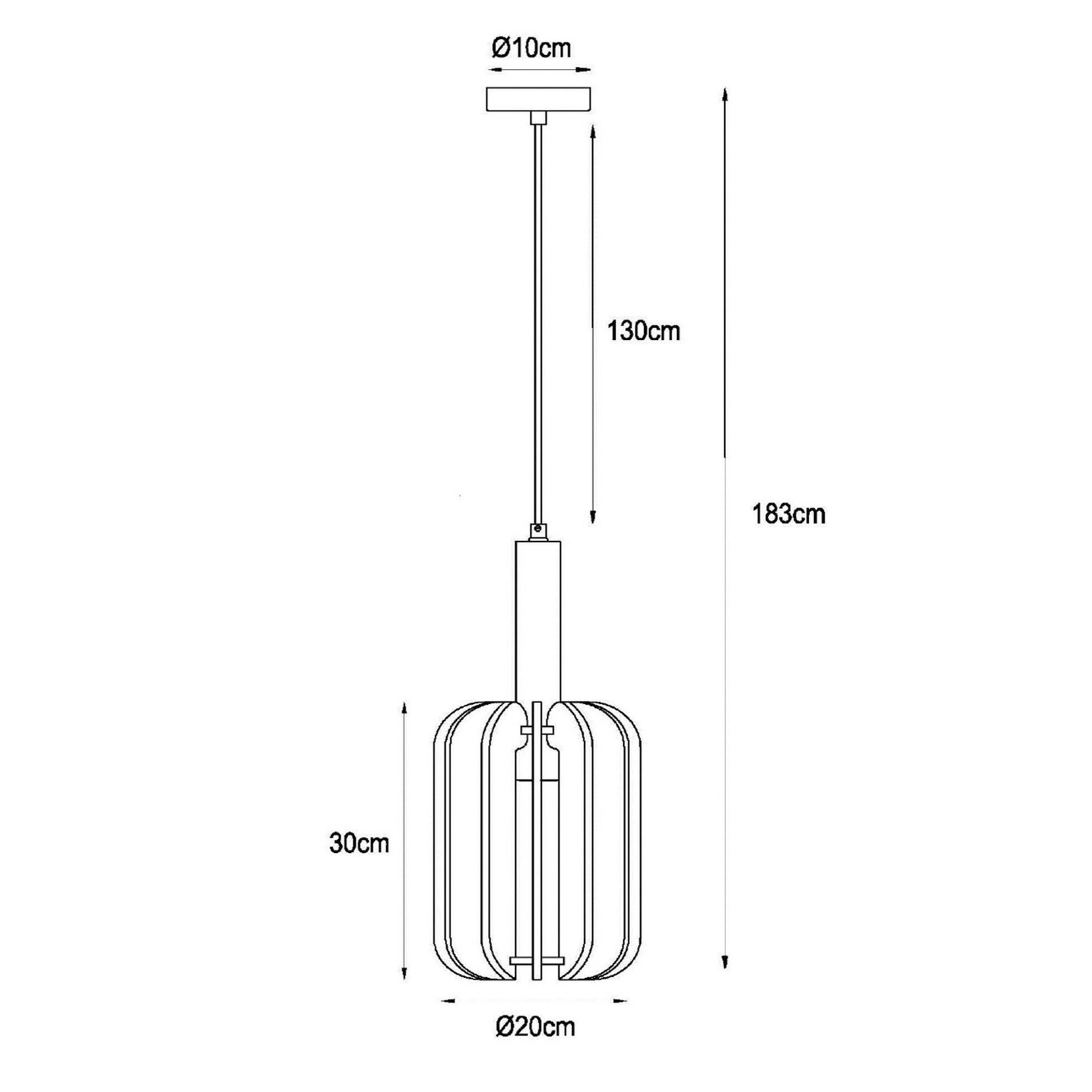 Obesek Rafal, Ø 20 cm, polst, siva, 1-svetloba