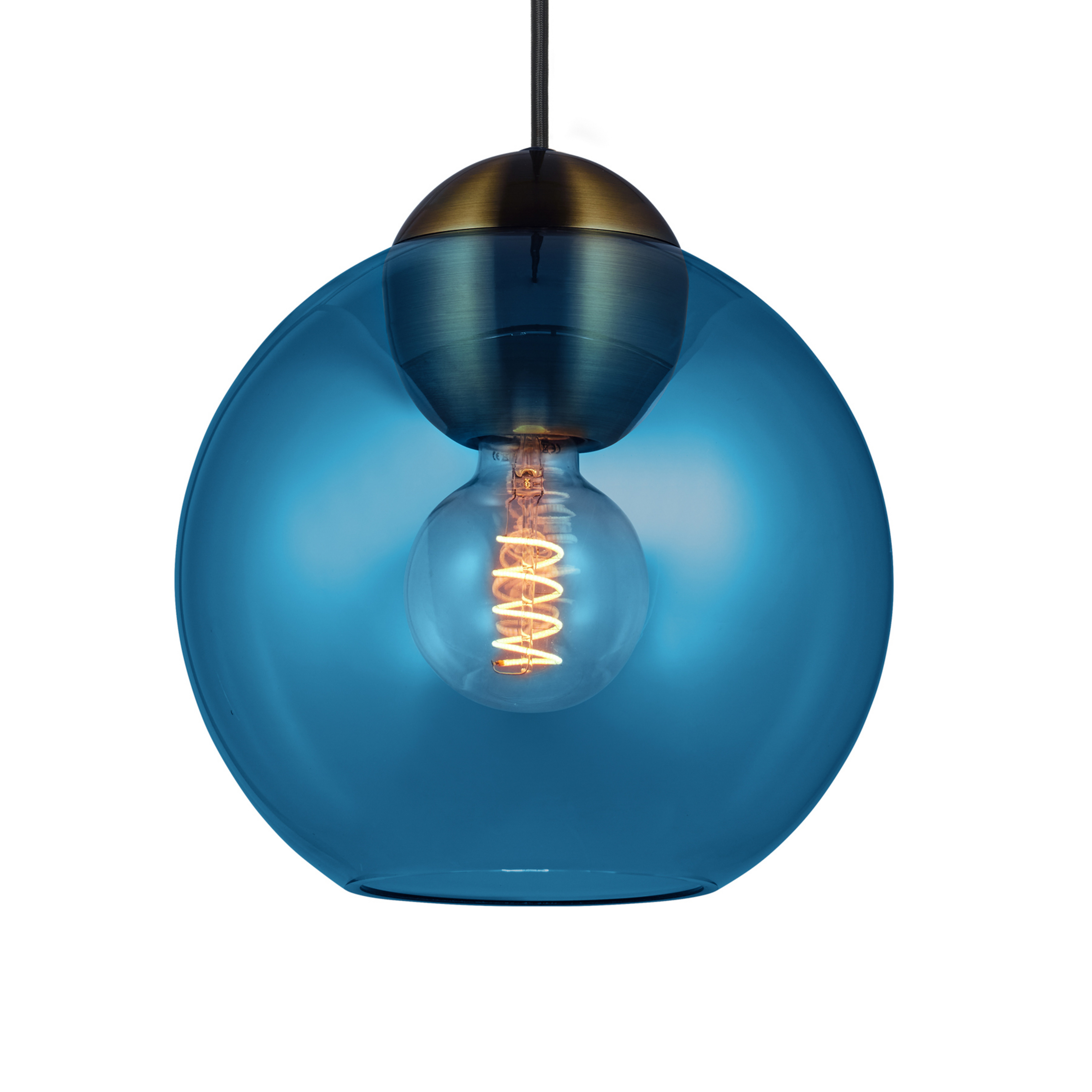 BUBBLES hængelampe, blå, Ø 24 cm, glas, E27 – Halo Design