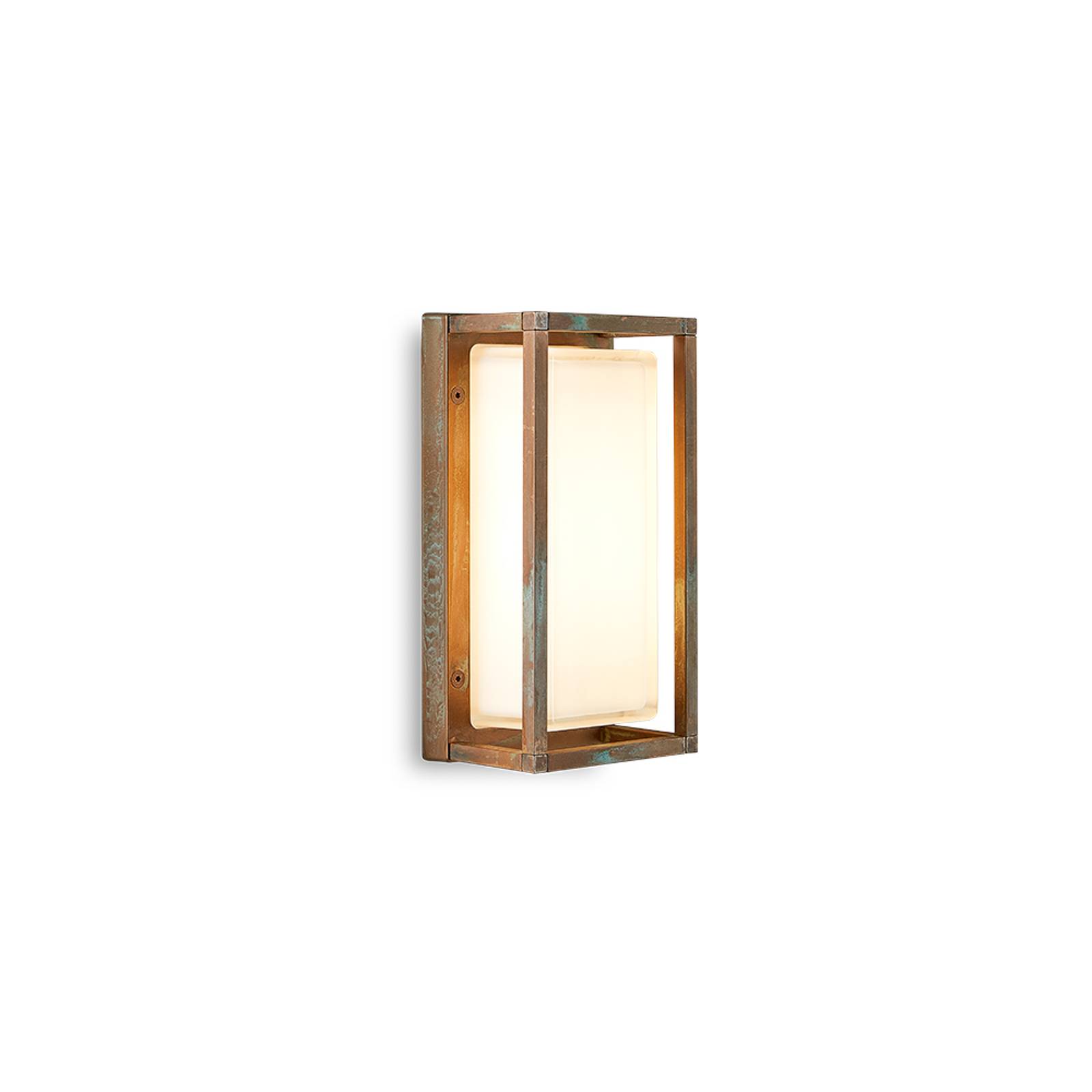 Moretti Luce Ice Cubic 3411 outdoor wall light, antique brass, brass, glass, E27, 20 W, W: 13 cm, H: 25.5 cm