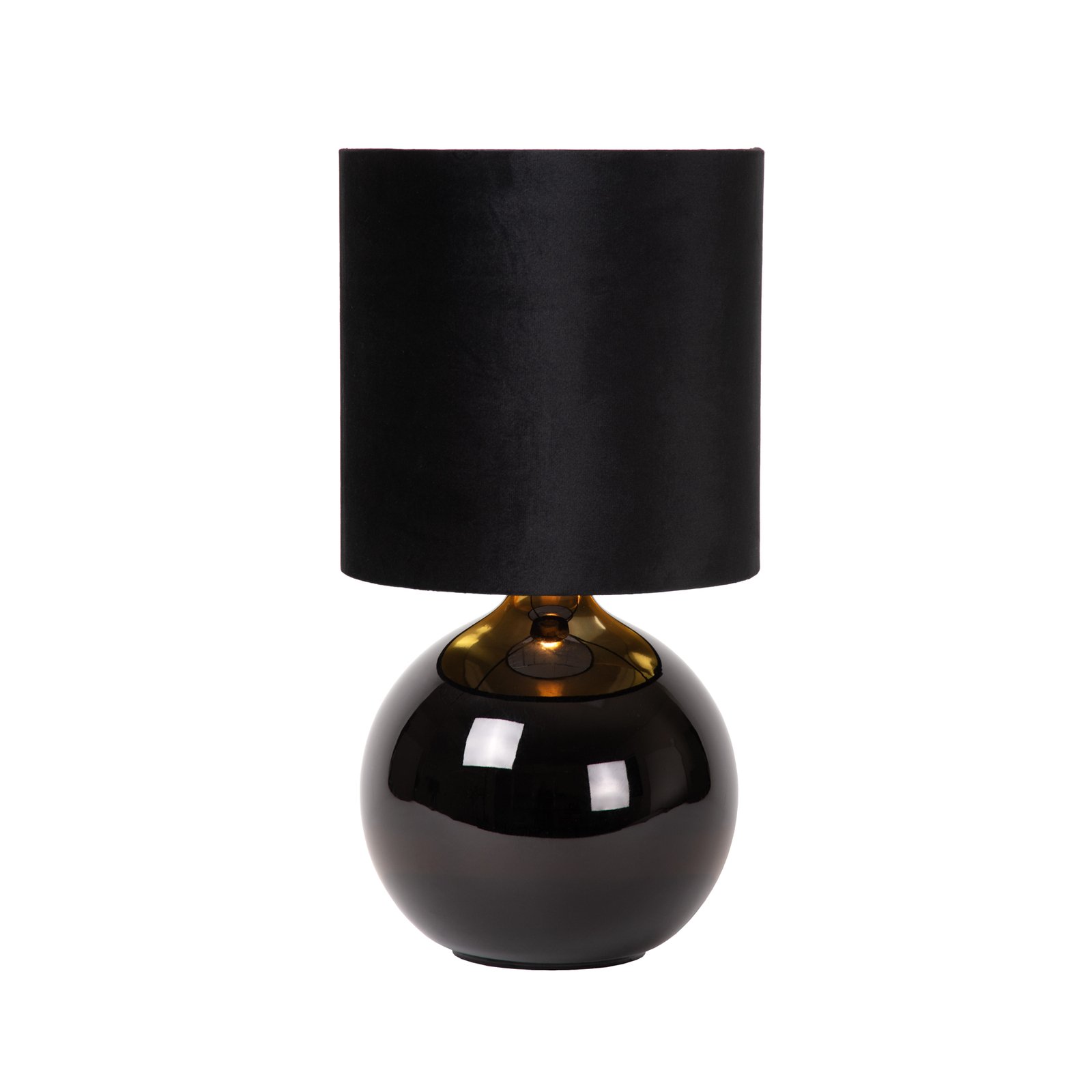 Esterad table lamp, black, Ø 24 cm, height 47 cm, glass