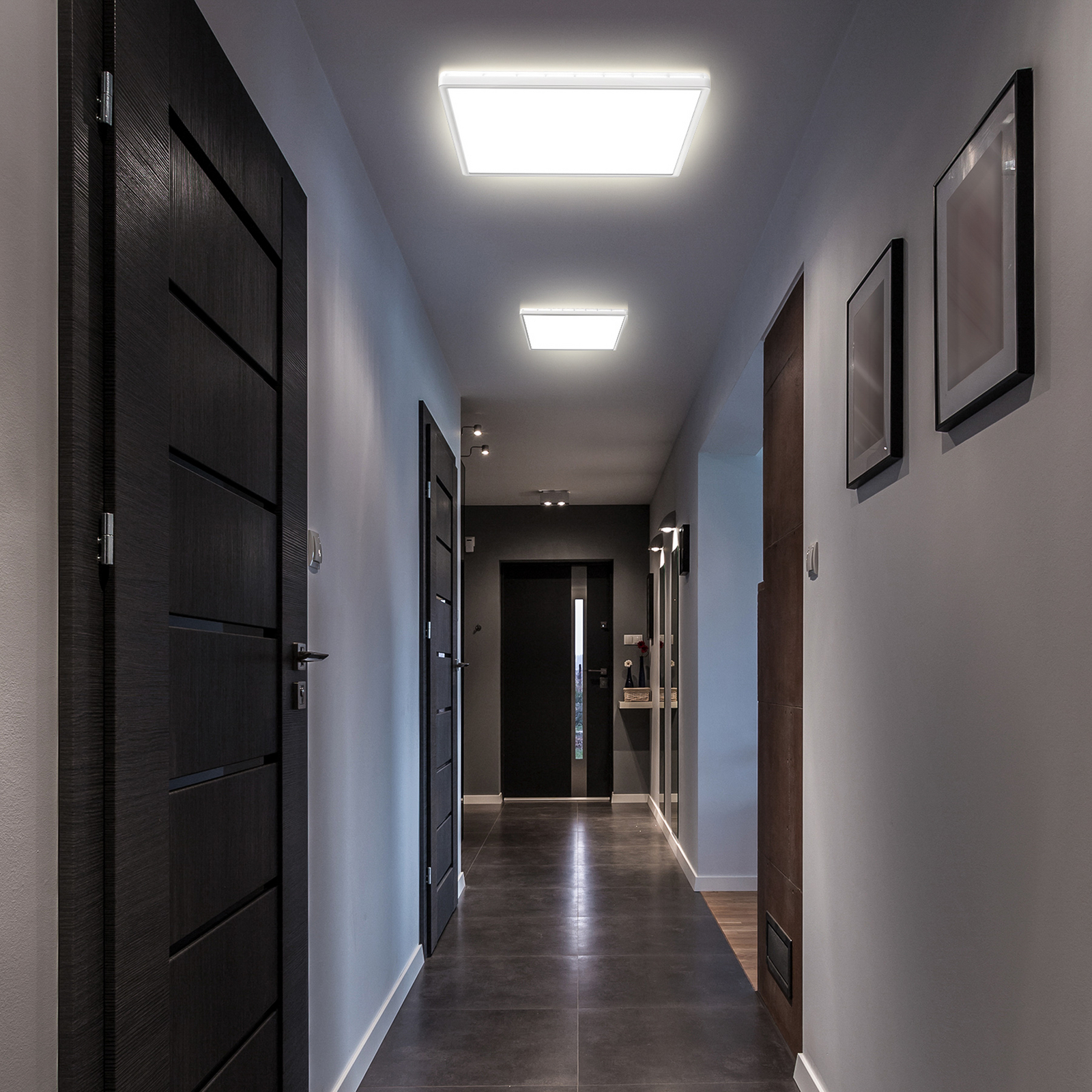 LED paneel Eki, 42 x 42 cm, wit, dimbaar, achtergrondverlichting, 4.000K