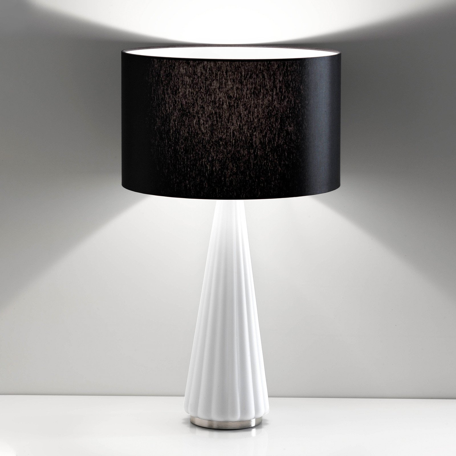 Lampă de masă Costa Rica abajur negru picior alb