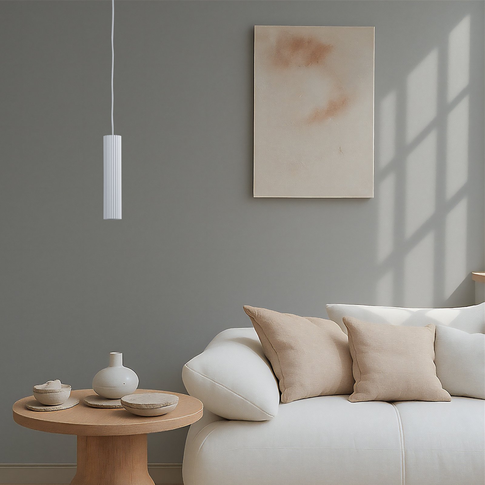 Suspension carbone, blanc, Ø 6 cm, aluminium