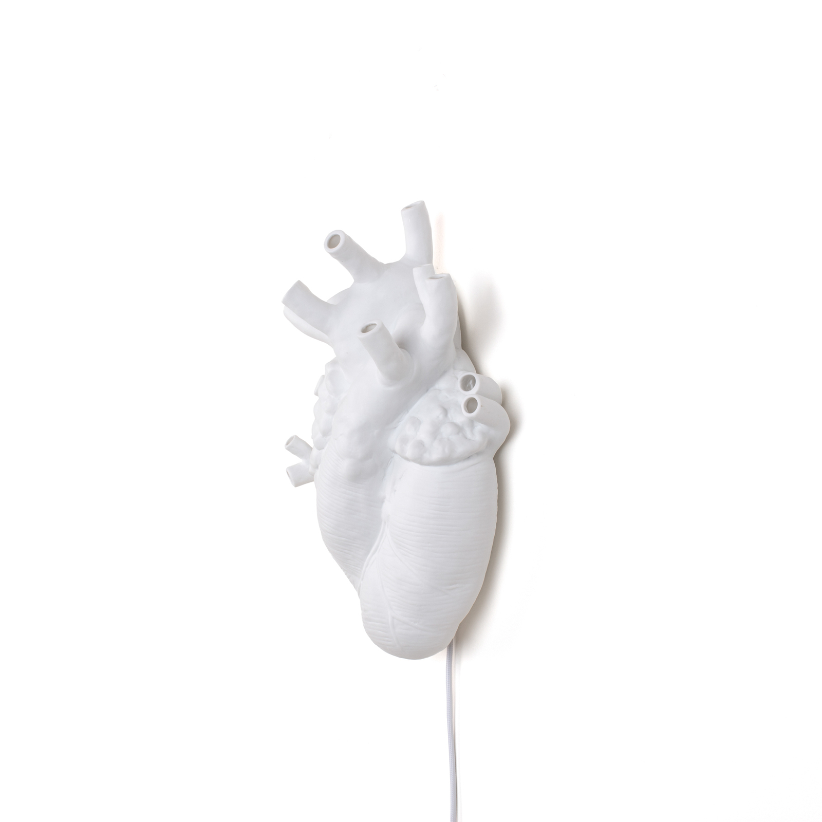 LED wandlamp Heart Lamp van porselein, wit