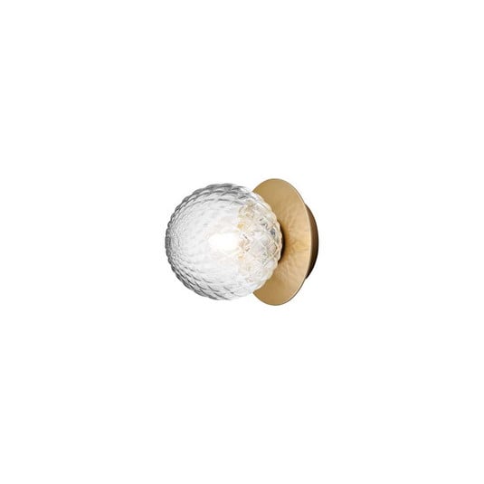 Liila 1 nástenná/stropné svietidlo, zlatá/číra, Ø 12 cm, IP44 - Nuura
