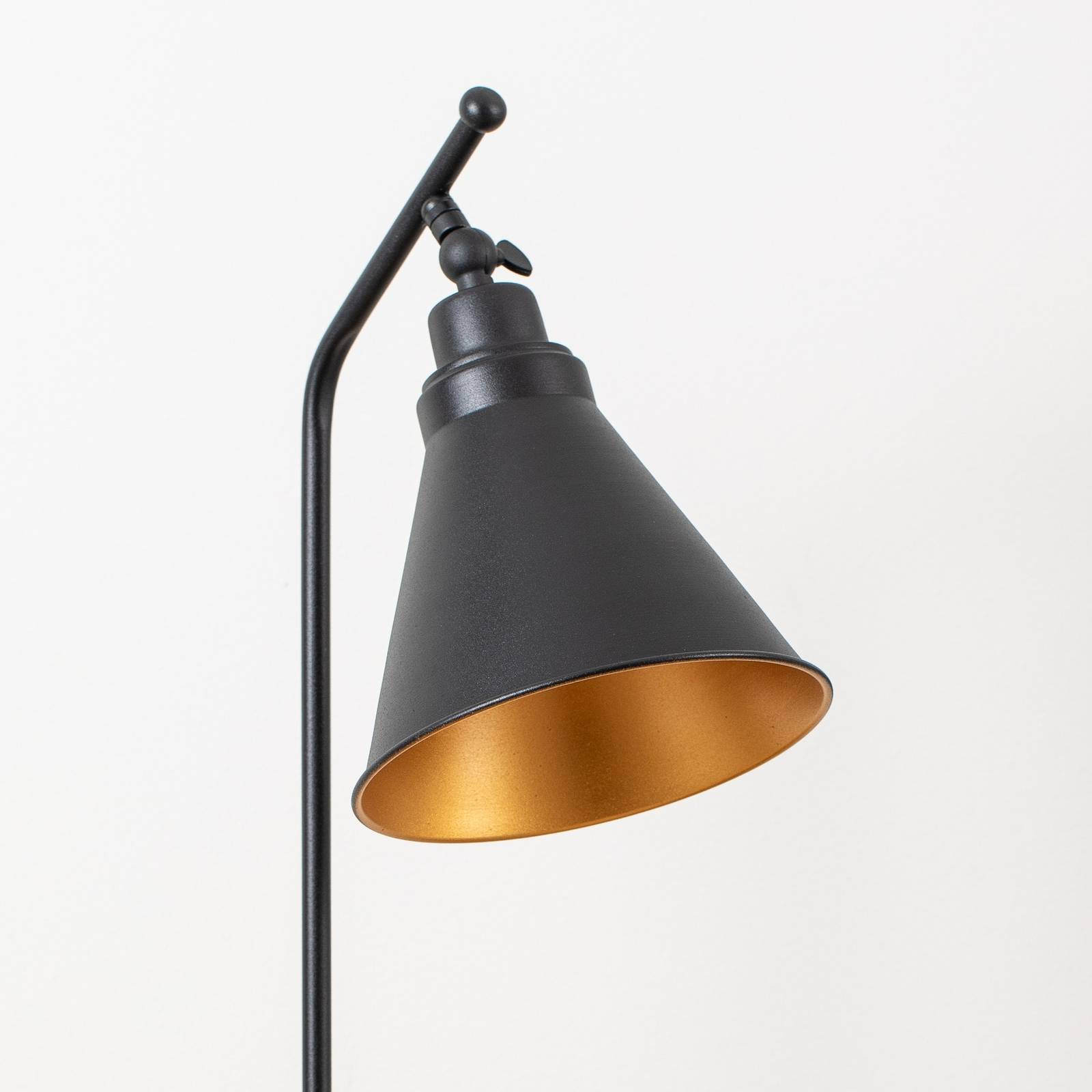 Lampa stołowa Sivani MR-608, czarna/złota, metal, wysokość 50 cm