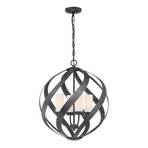 Blacksmith hanging light, black/white, Ø 50.1 cm