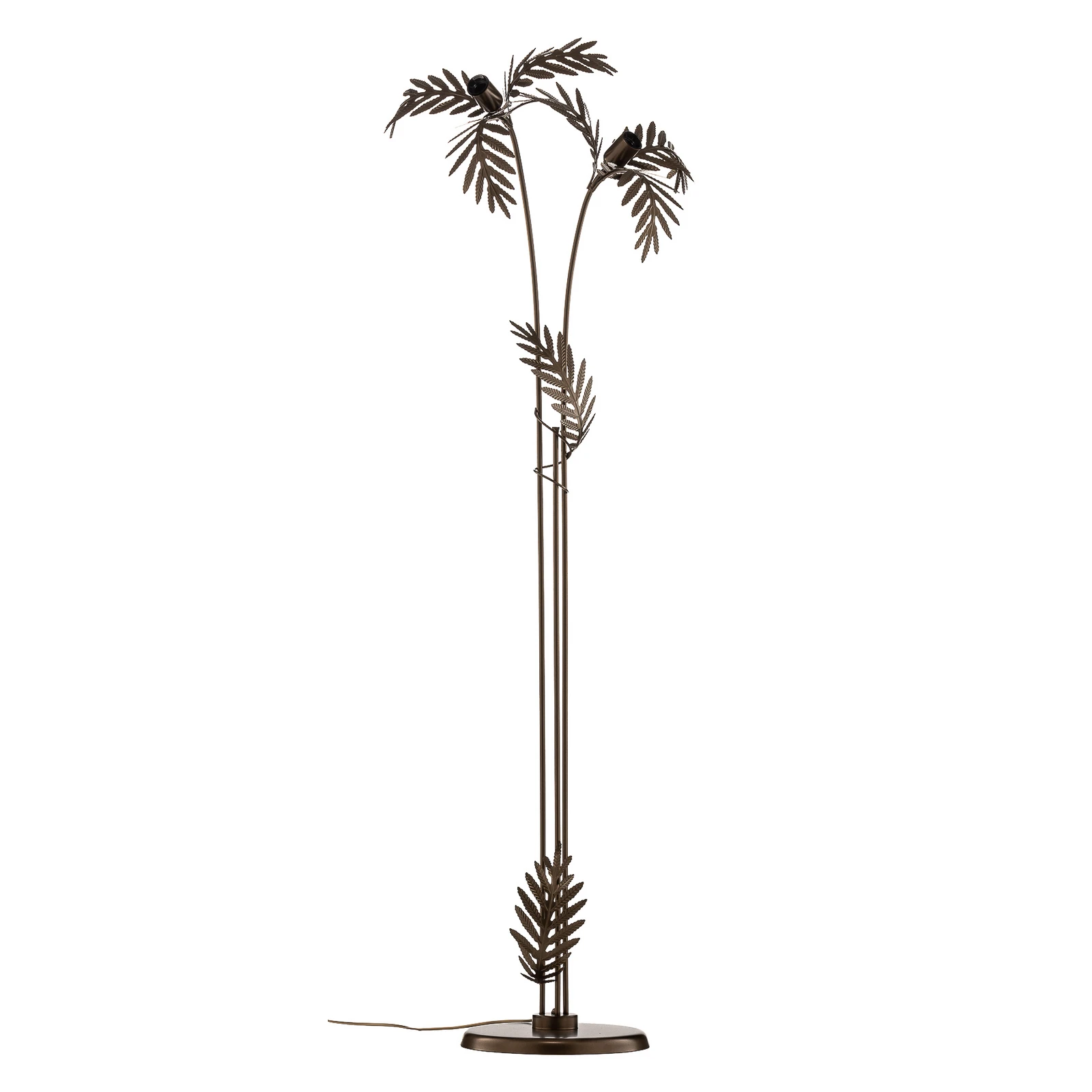 Stehleuchte Dubai in Blätteroptik, 2-flg., bronze