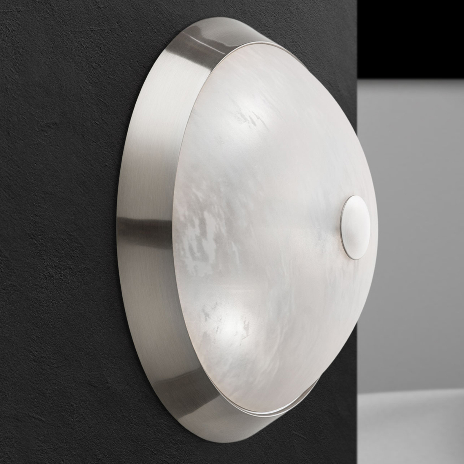 Orion Jaya ceiling light in matt nickel, 34 cm, for Living / Dining Room, metal, glass, E27, 40 W, energy efficiency: A++, H: 11.5 cm