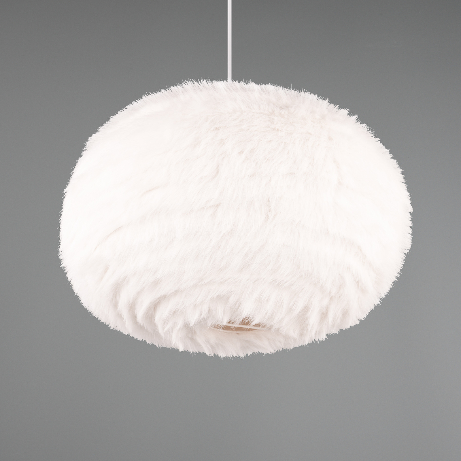 Lampă suspendată Furry, Ø 50 cm, culoare nisip, pluș sintetic
