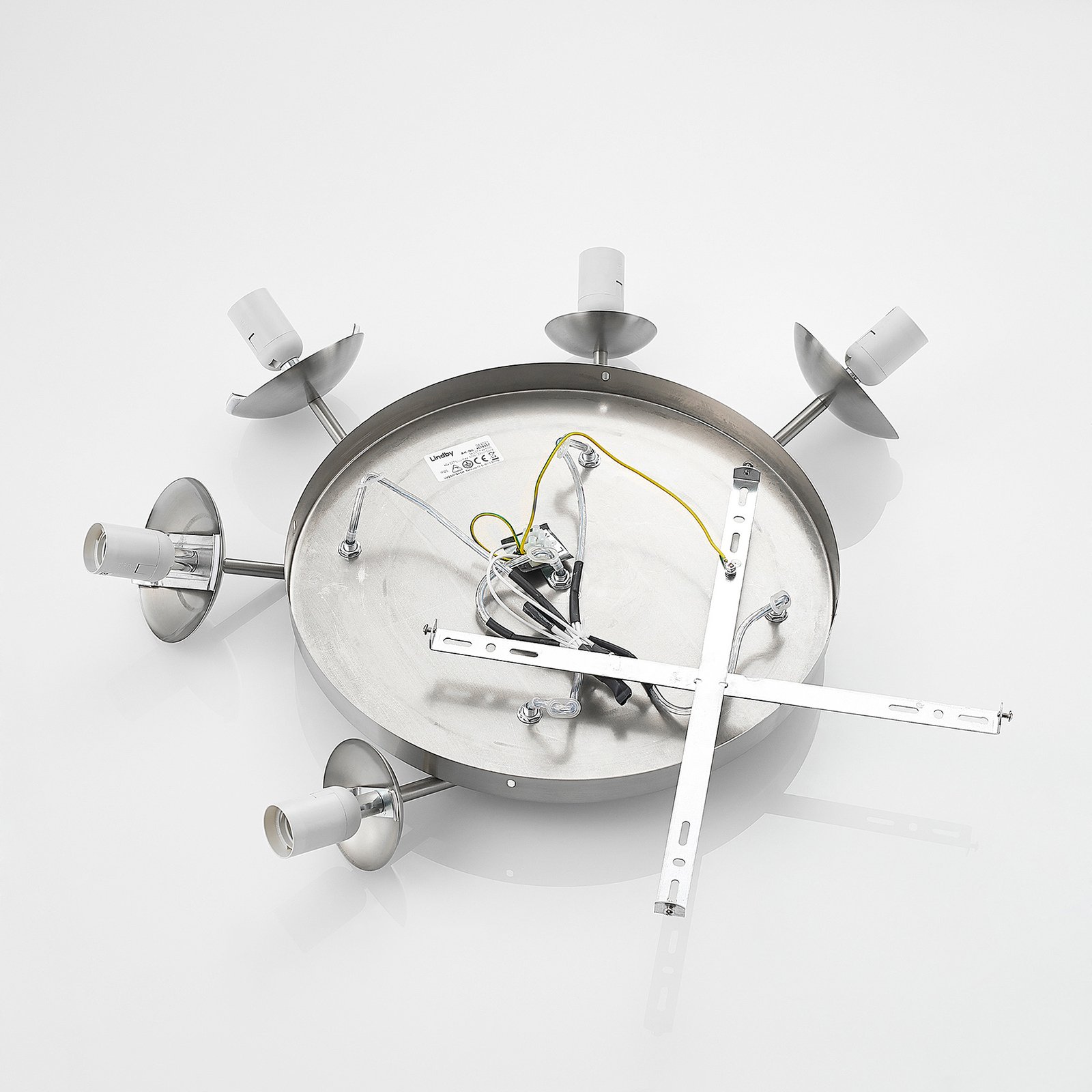 Heleska 5 Round Candeeiro Suspenso Opal/Nickel - Lindby