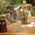 JUST LIGHT. Amag rechargeable LED table lamp, green, iron, IP44