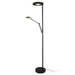 LED uplighter Barrie met leeslampje zwart mat