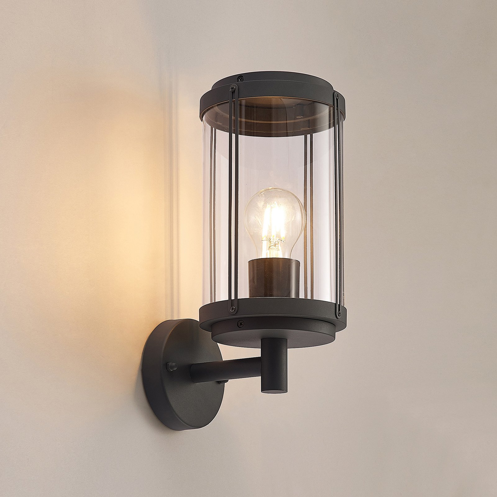 Ojali Candeeiro de Parede Exterior Dark Grey/Clear - Lindby