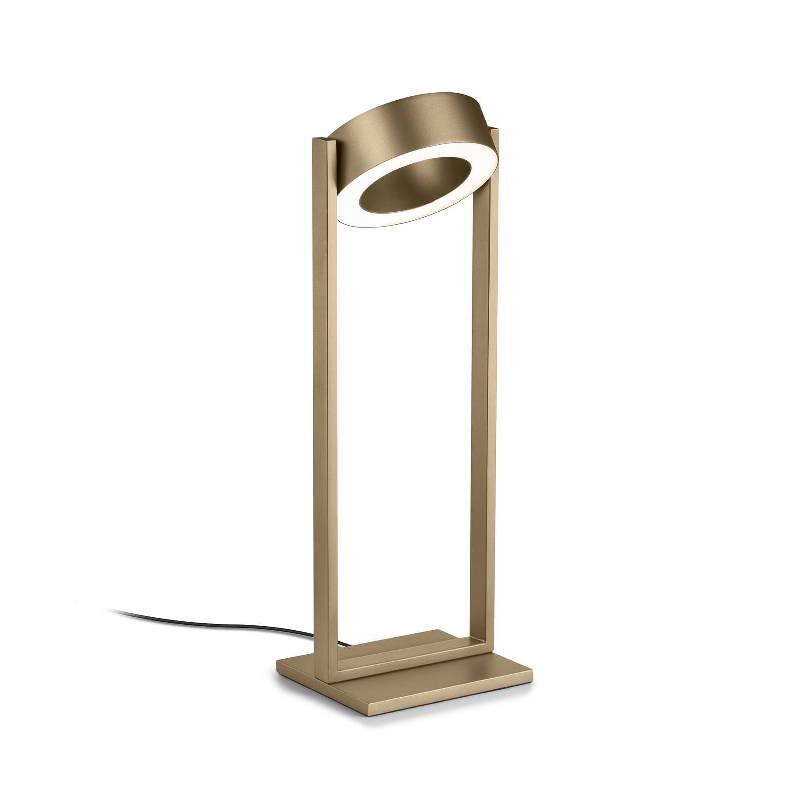 Lampa stołowa LED Wega w kolorze efektu brązu, wysokość 45 cm, sterowanie