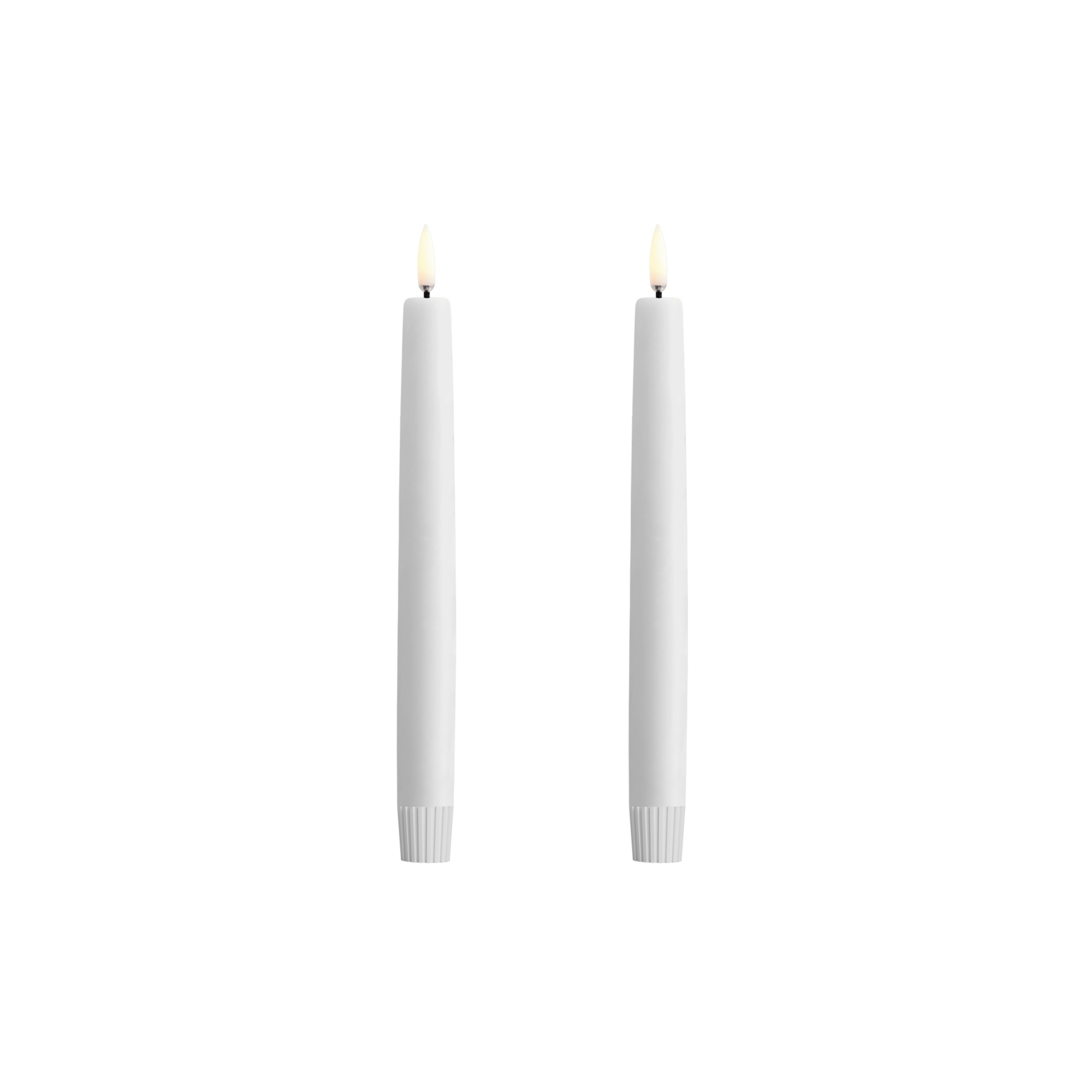 TAPER LED-stearinlys, 2 stk., hvid, højde 20 cm - Uyuni Lighting