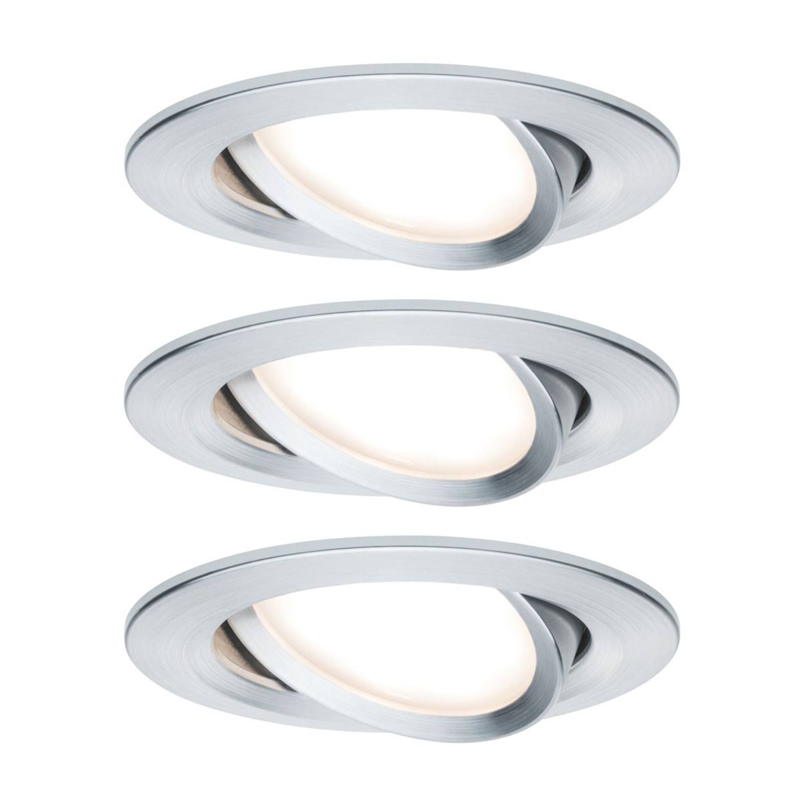 Paulmann Licht Paulmann No. 93487 Einbauleuchte LED Coin Nova rund 6,5W Alu gedreht 3-Stufen dimmbar