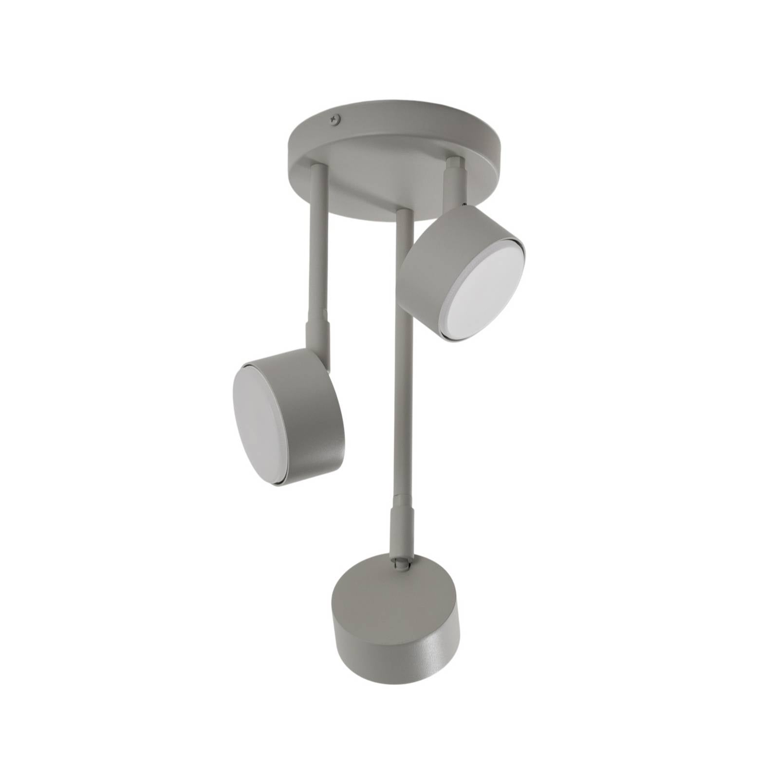 Deckenstrahler Nemo, 3-fl., grau-beige, beweglich, GX53
