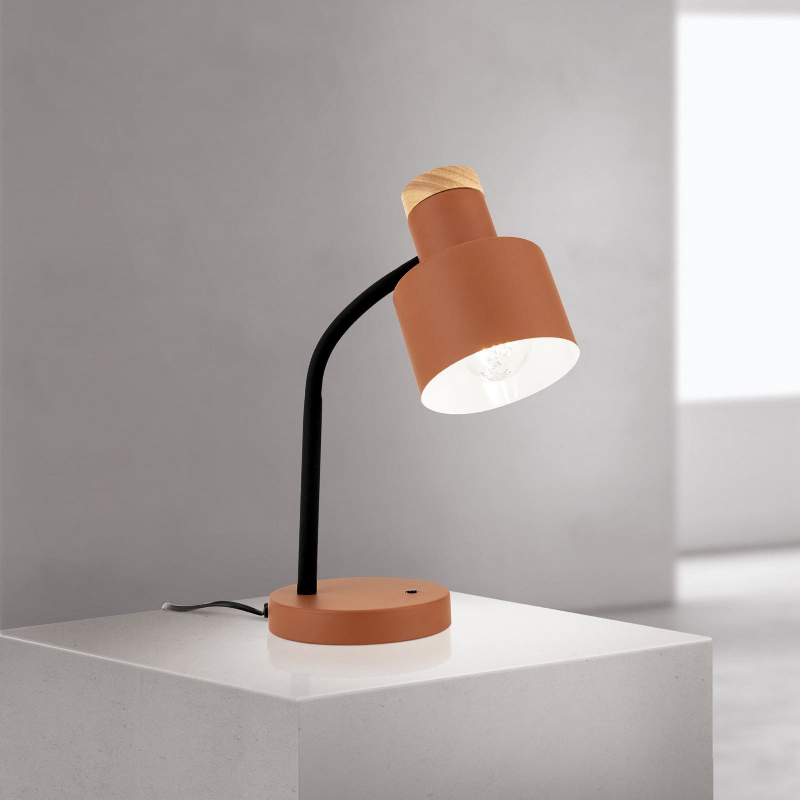 ORION Lampa de masă Gili roșu coral oțel înălțime 35 cm E27 - Camera de zi / sufragerie - Modern - Metal