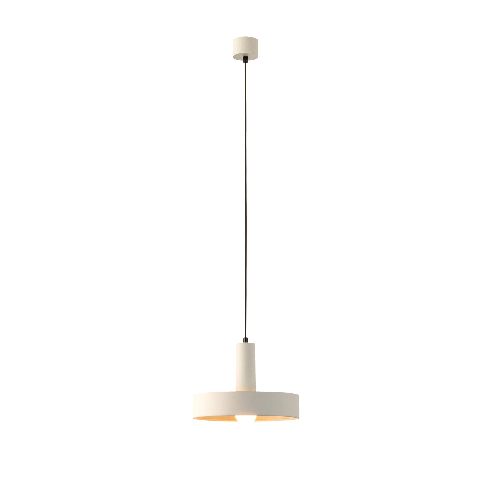 LEDS-C4 Keops 1 LED-pendellampe, matt hvit, Ø 28 cm, aluminium