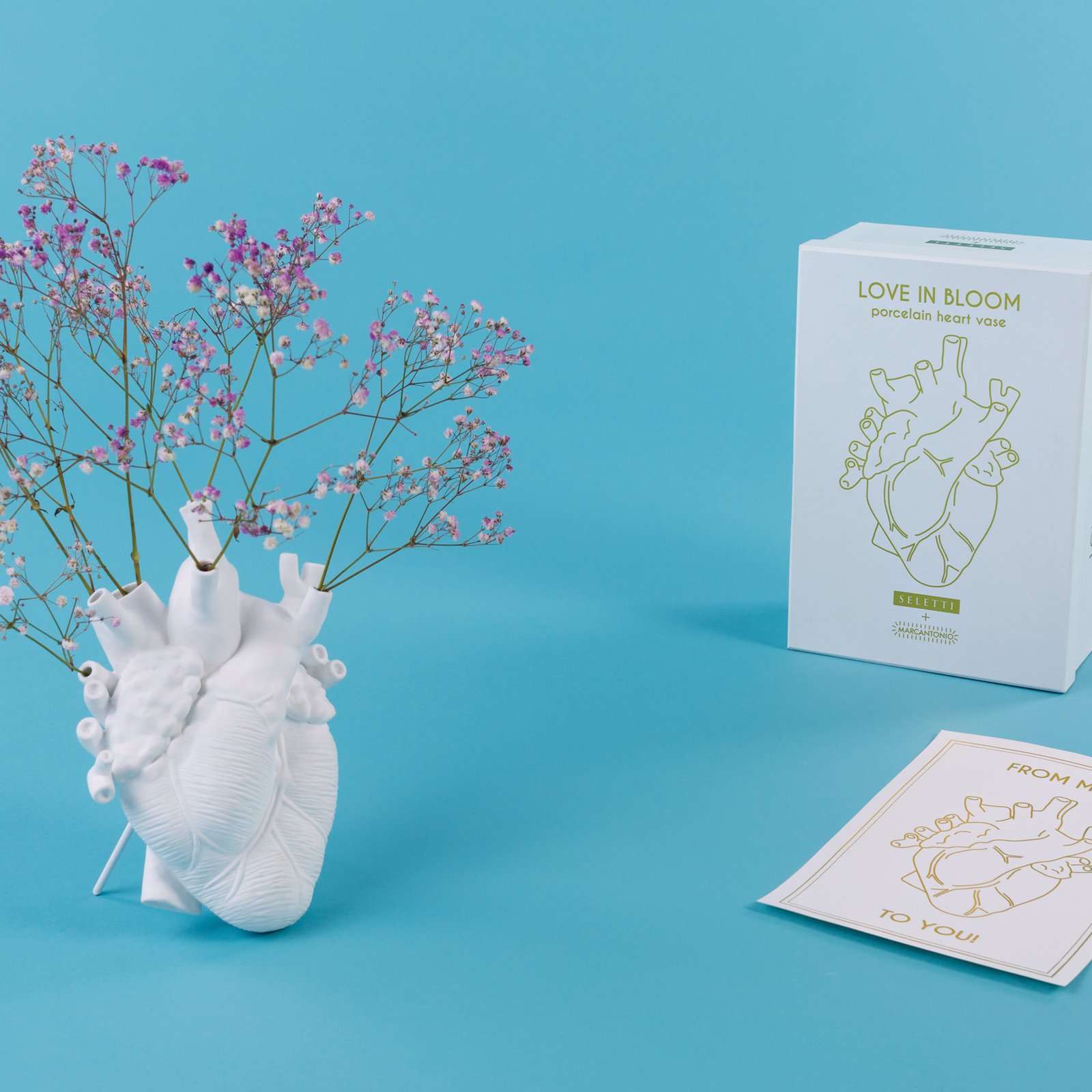 Love In Bloom Porcelain Heart Vase Blanc - Seletti