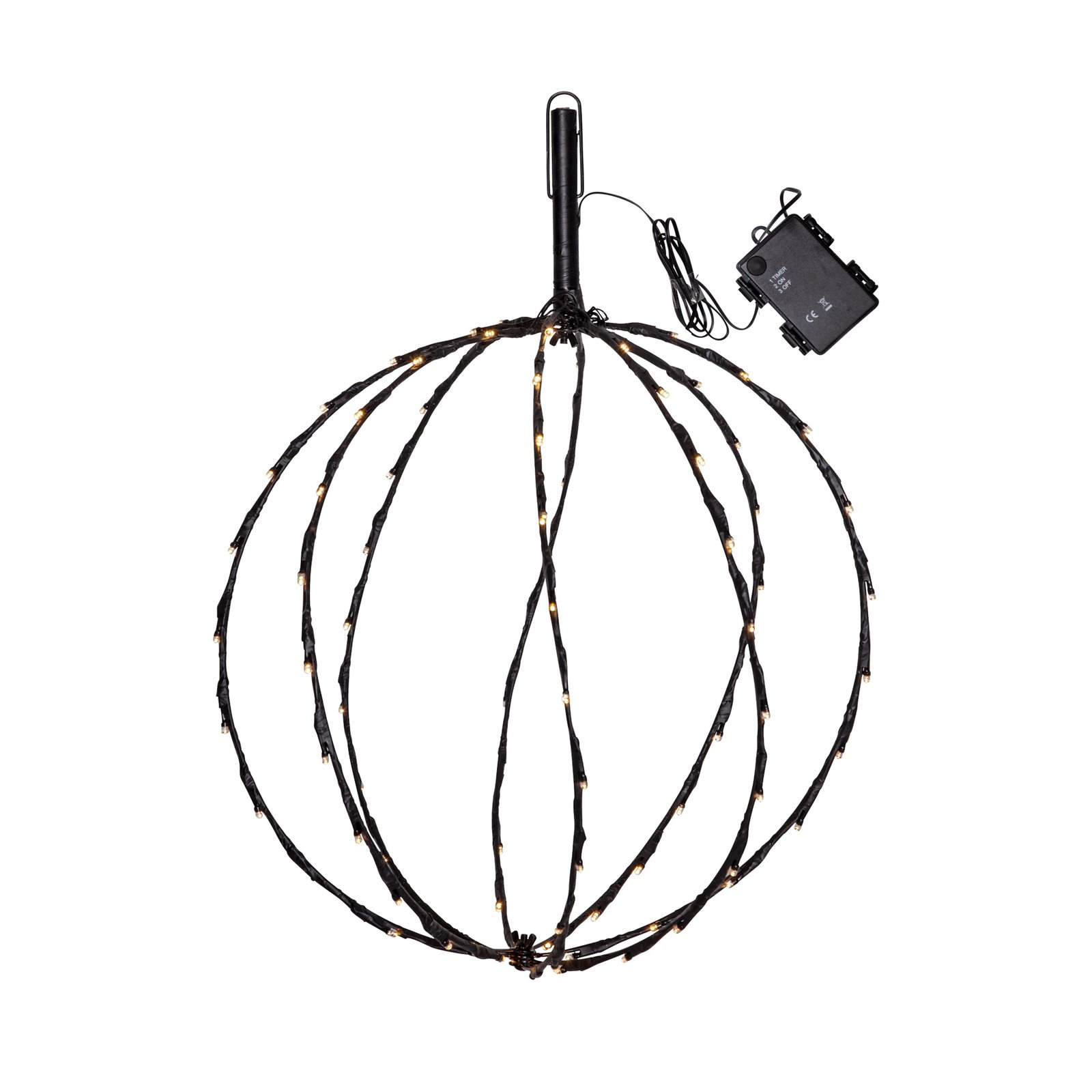 Lampada LED con picchetto Sfera, Ø 40 cm, batteria in metallo nero