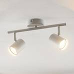 Lindby plafondlamp Jorell, mat wit, 2-lamps, metaal