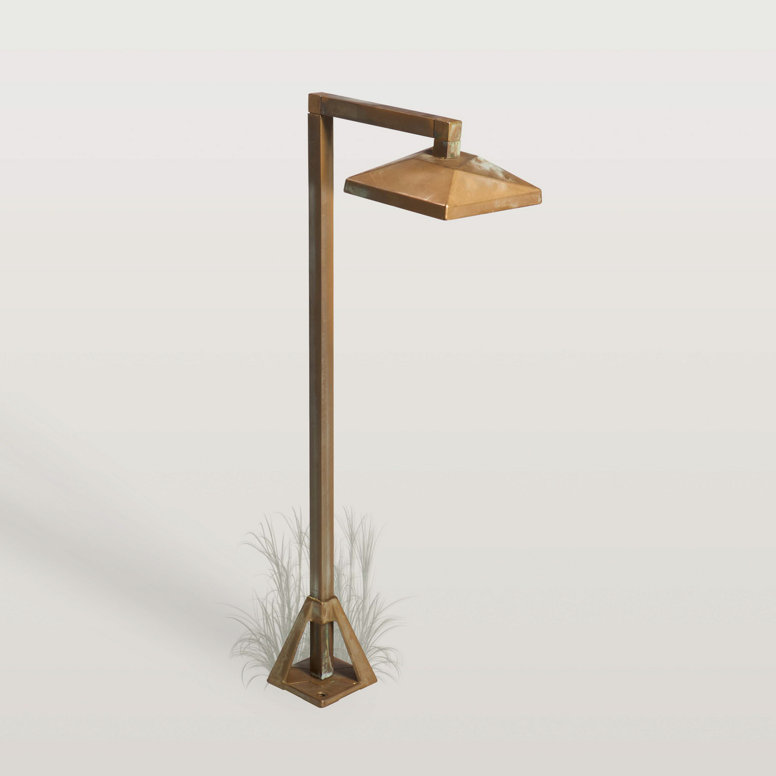 Luminaire pour socle LED Aura Edge, 50 x 19,5 cm, laiton vieilli