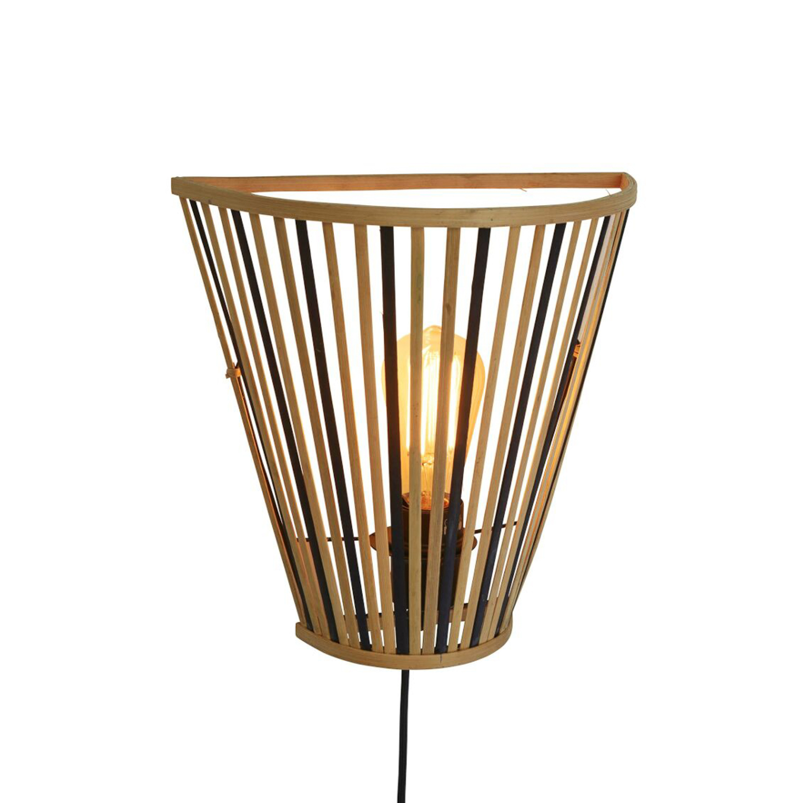 GOOD & MOJO Merapi wandlamp, naturel/zwart