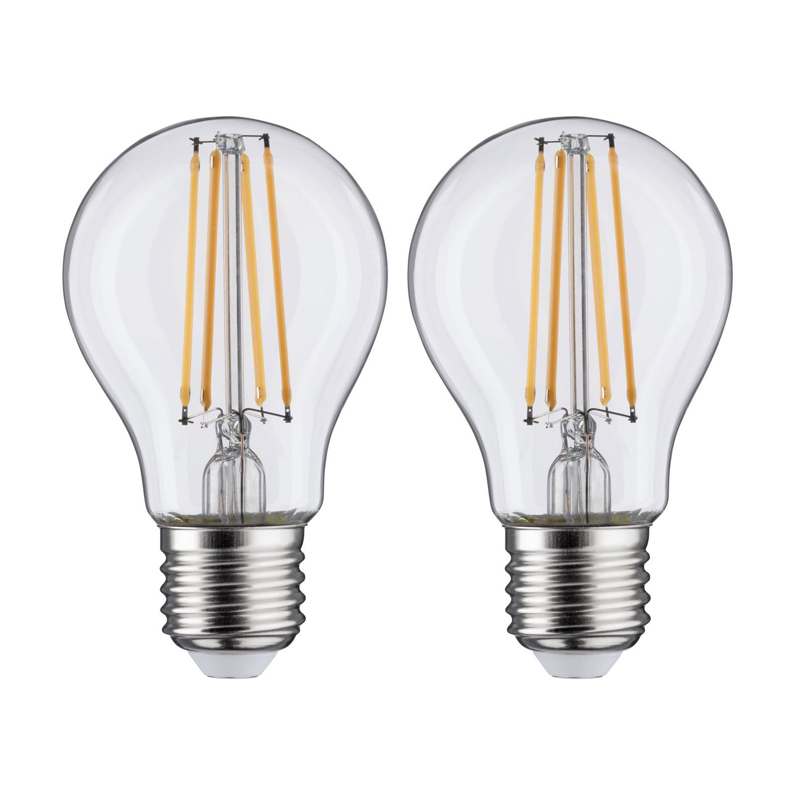 LED bulb E27 7W filament LED bulb 2,700K clear 2-pack