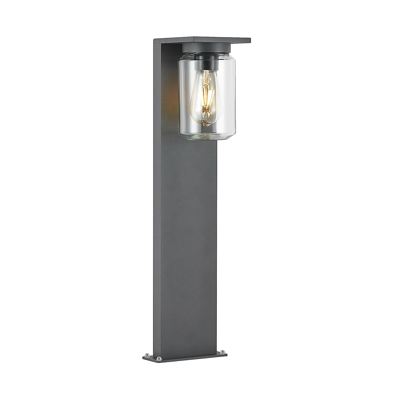 Lucande väglampa Semka, 65 cm, antracit, glas, aluminium