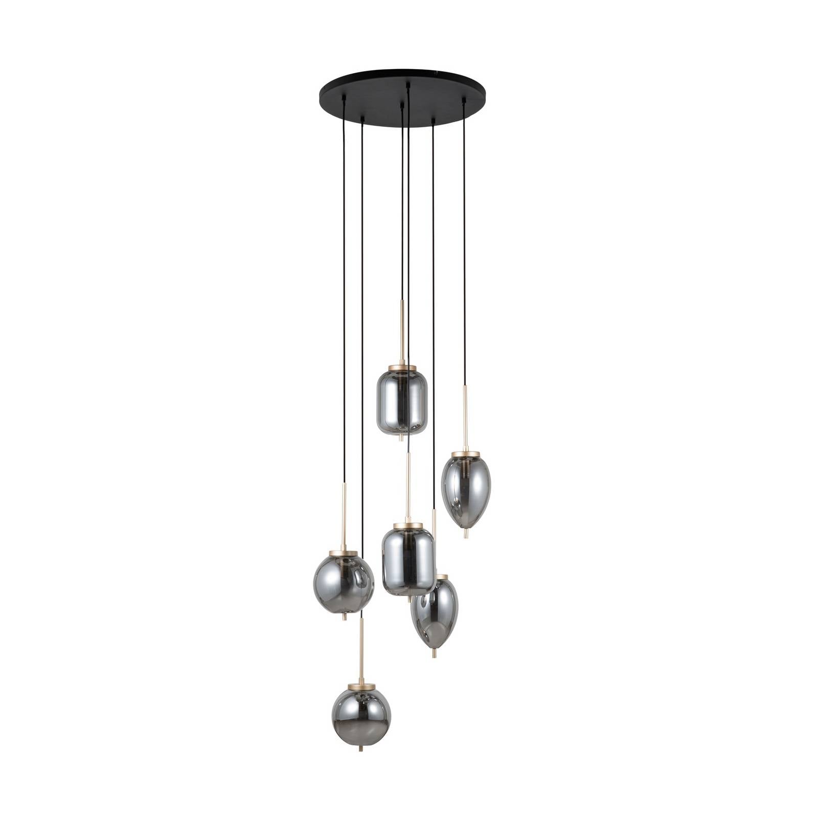 Lucande Hängeleuchte Elani, 6-flammig, Ø 62 cm, Glas