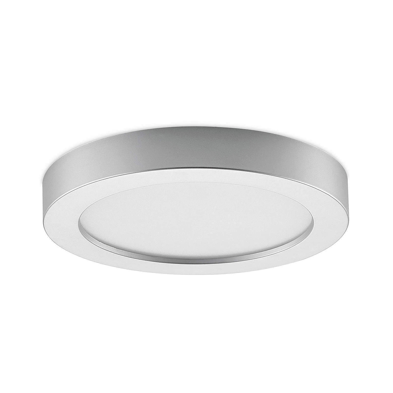 Prios Plafoniera LED Edwina, argento, 25 cm, CCT, IP44