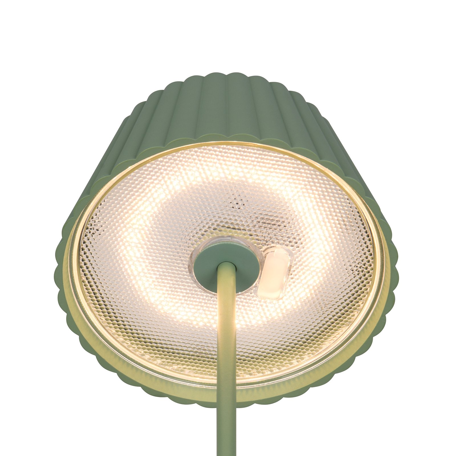 Suarez LED oppladbar gulvlampe, grønn, høyde 123 cm, metall