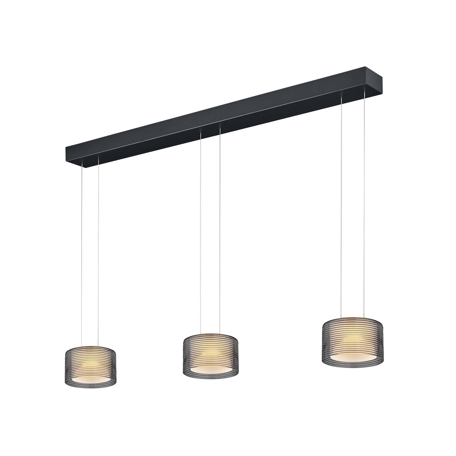 BANKAMP Grand Groove LED-hänglampa, 3 lampor