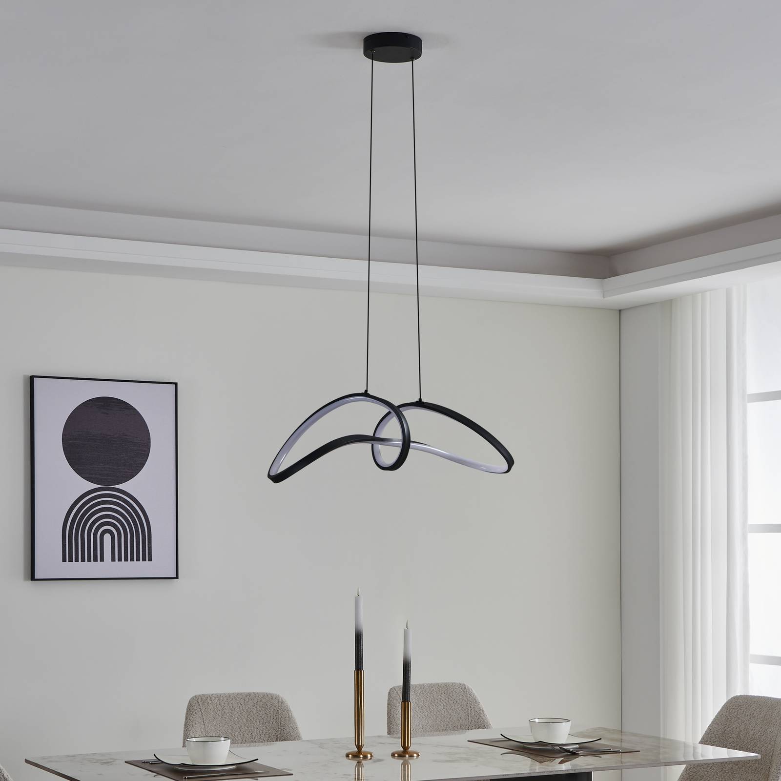  Eglo Connect Eglo Connect Led Pendant Light Calarossa-z, Black, Aluminium 