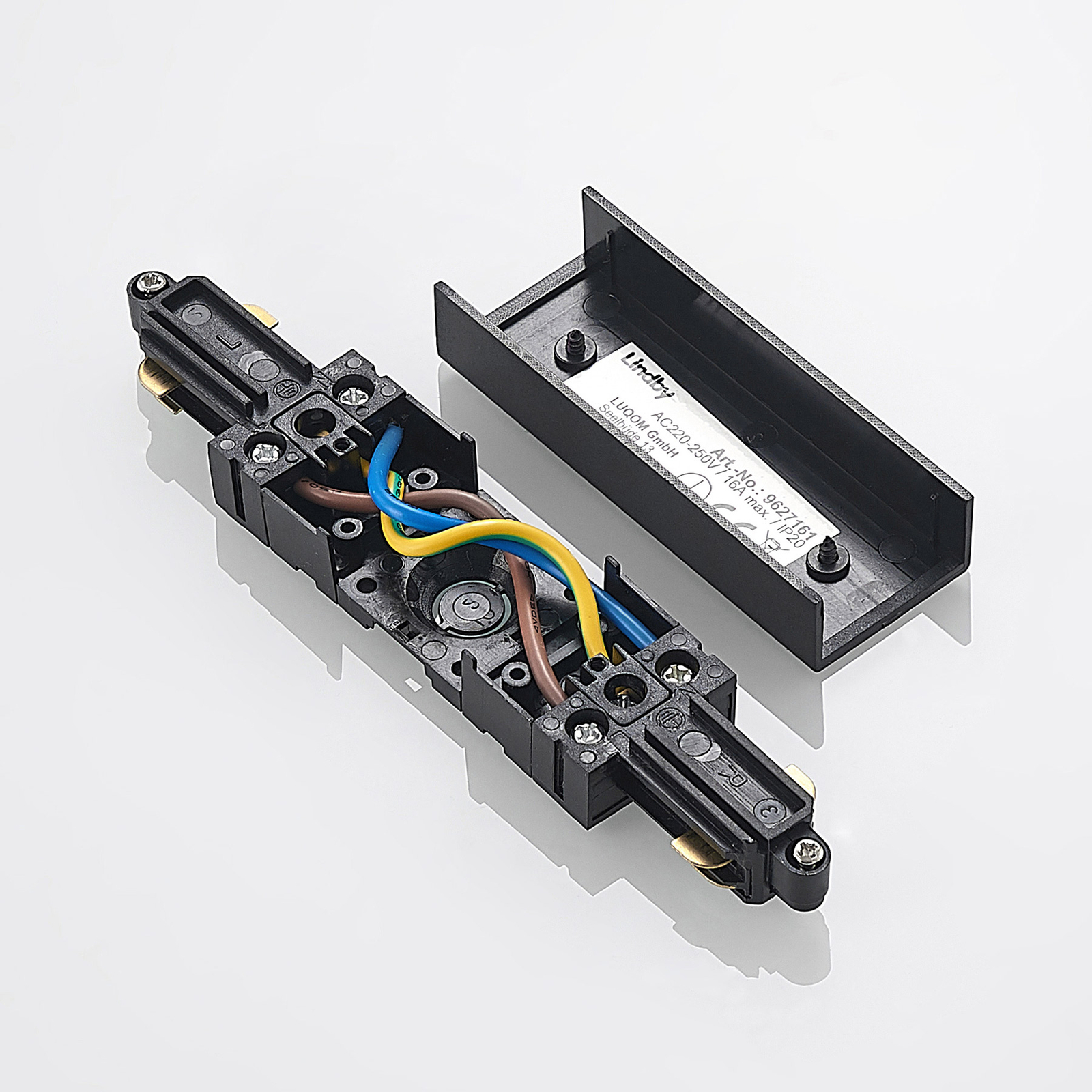 Black Single Circuit Track Lighting Kit - 4M Length, 8 Adjustable GU10 Spot Heads, Includes 5W LED Bulbs