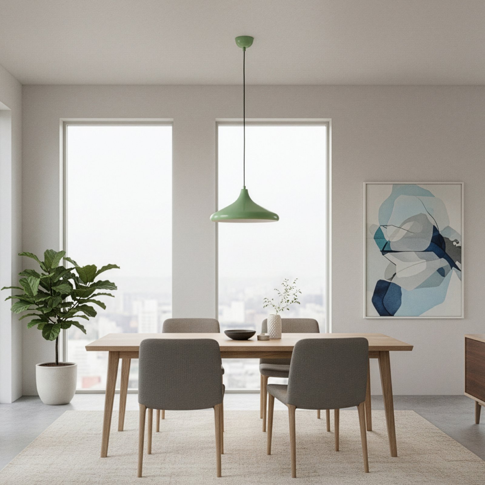 Eysan pendant light, mint green, metal, Ø 35 cm, E27 Eysan pendant light, mint green, metal, Ø 35 cm, E27