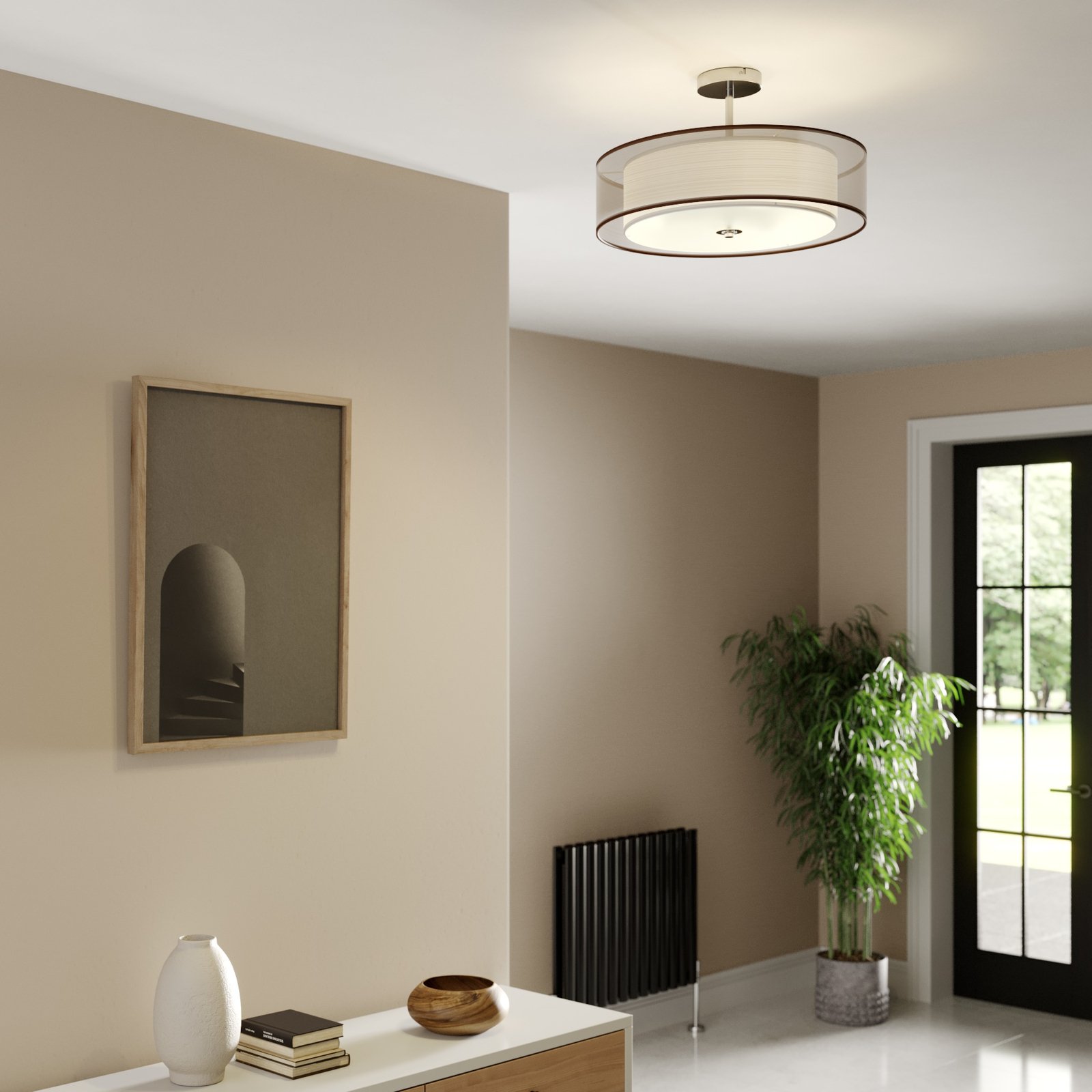 Pikka LED Ceiling Lamp Brown/White - Lindby