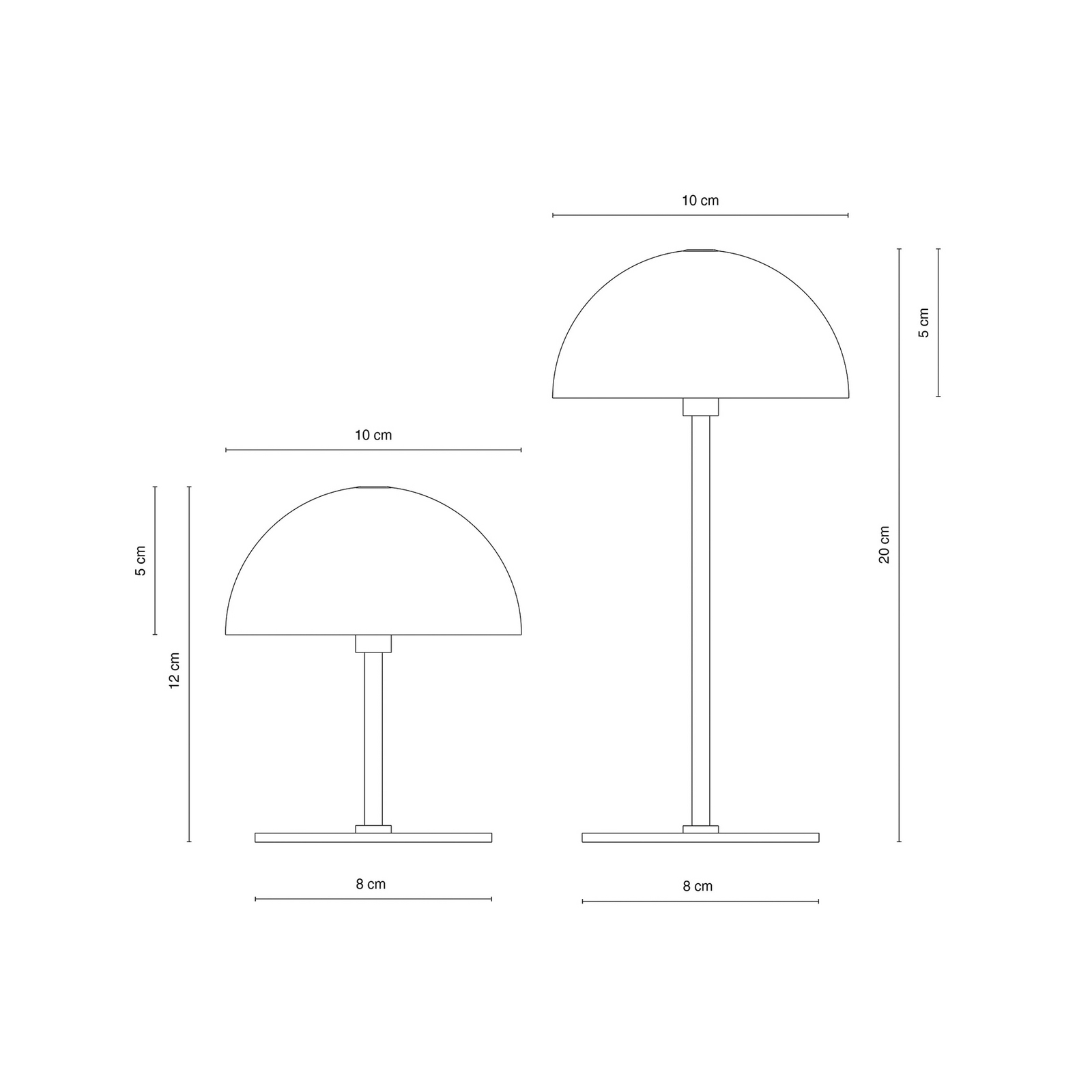 Dyberg Larsen LED akumuliatorinė stalo lempa Along, raudona, 2 vnt. rinkinys Dyberg Larsen LED akumuliatorinė stalo lempa Along, raudona, 2 vnt. rinkinys