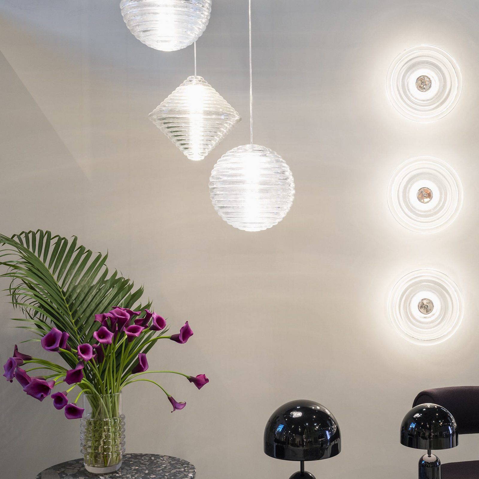 Tom Dixon LED wall lamp Press Large, clear, 35 cm 937 IP55
