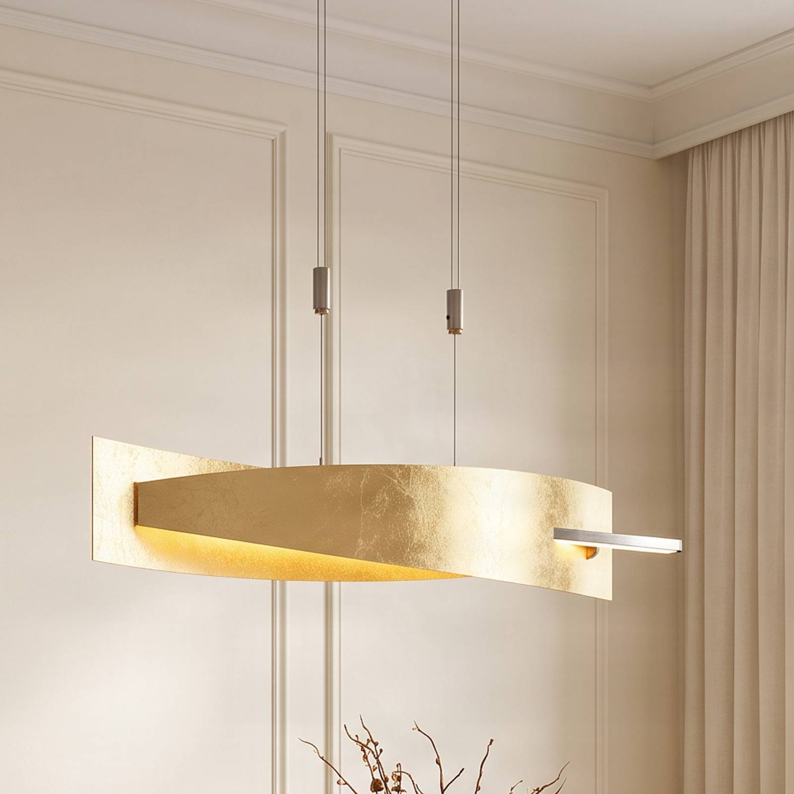 Lampa wisząca LED Lucande Marija, 101 cm, kolor złoty, ściemniana