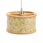 ALMUT 2610 pendant light Ø 25cm, oak wood and hay
