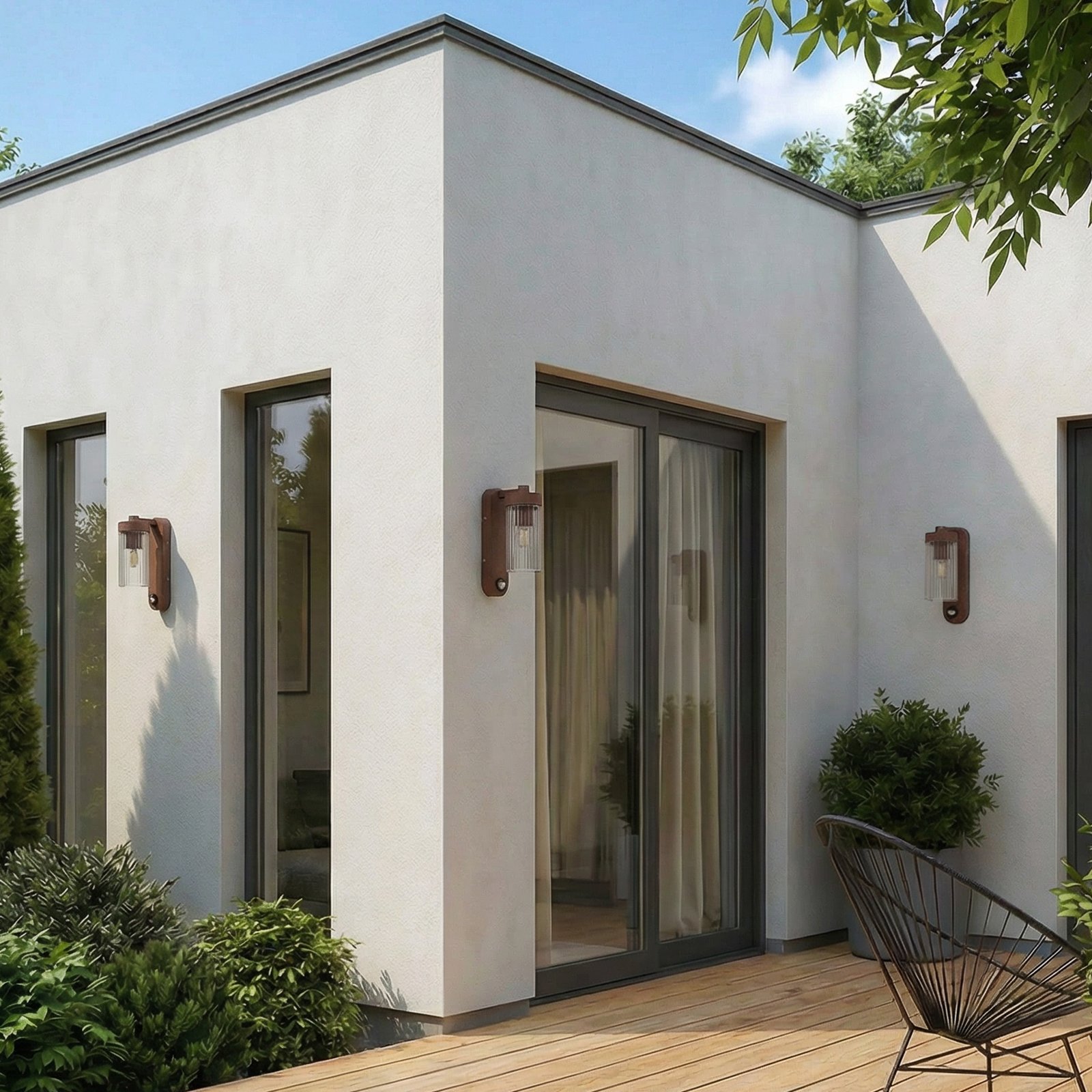 Applique d'extérieur Lindby Kaliro, rouille, 24 cm, IP54, capteur