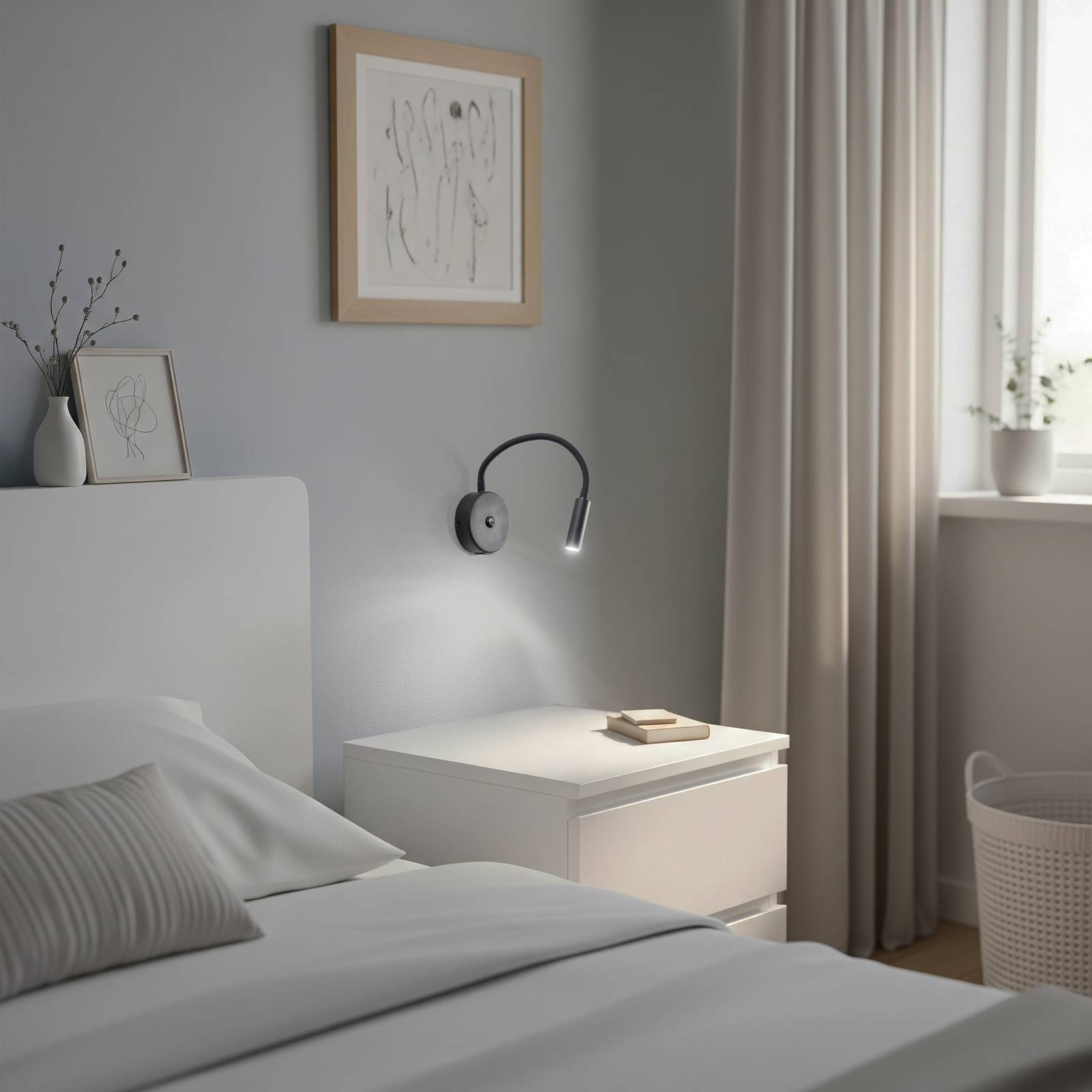 Wandlampe Lagos USB, 27 cm, schwarz, Leselampe, G9 günstig online kaufen