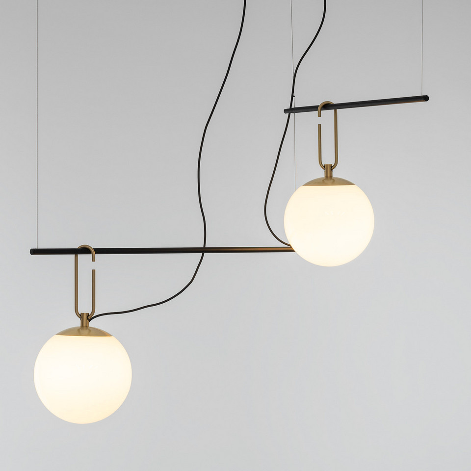 Artemide Nh S3 2 Bracci Taklampa, guld / mässing från Artemide