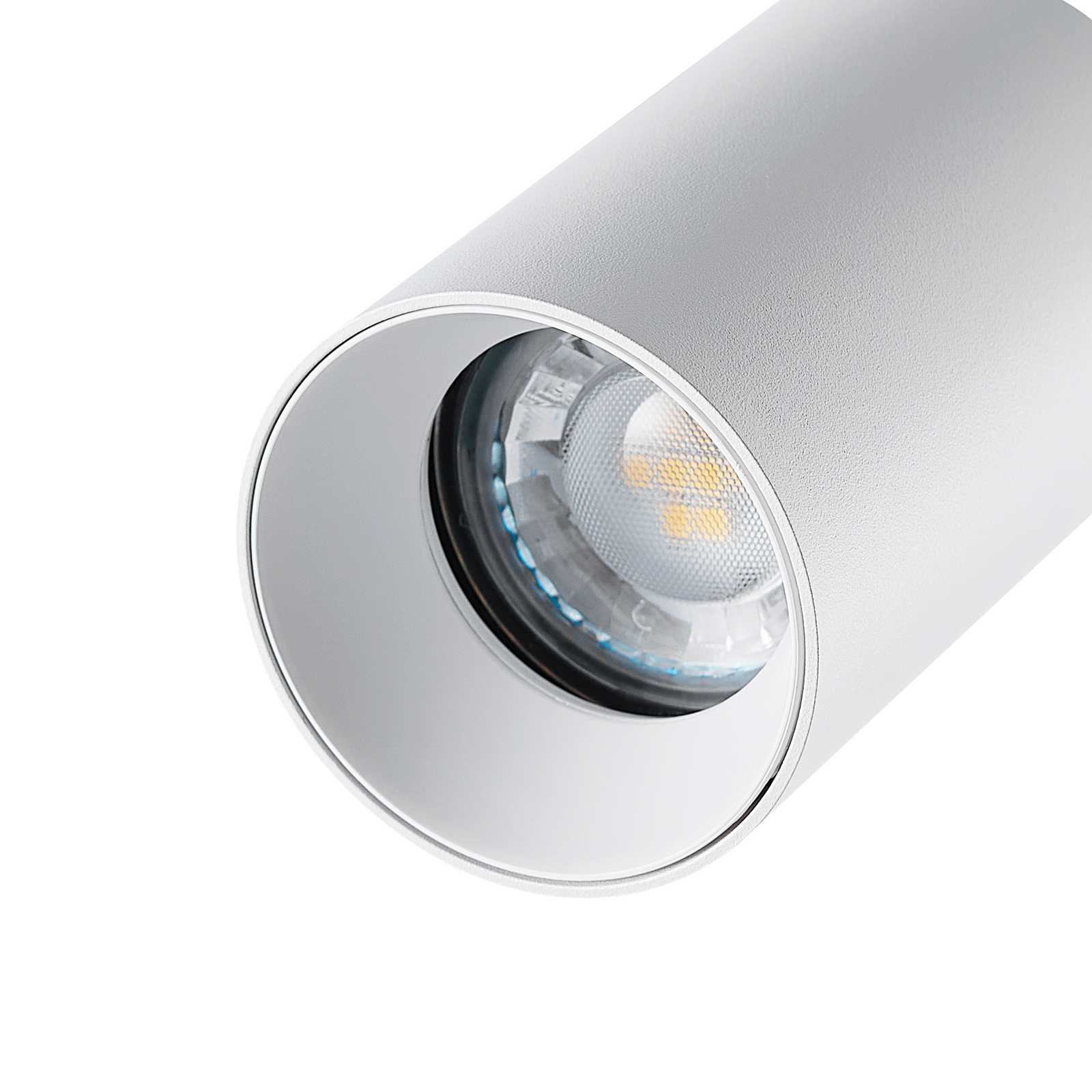 spot triphasé sur rail Can, blanc, aluminium, GU10, orientable