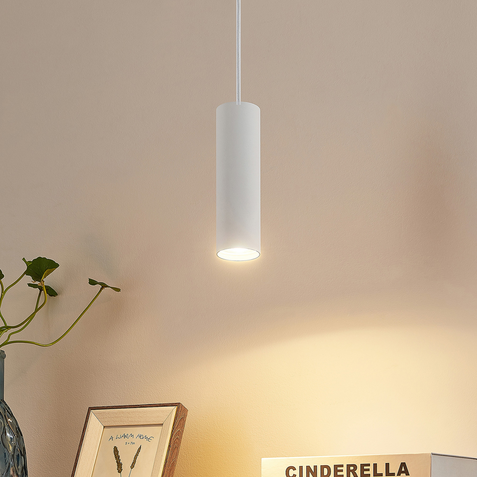 Lindby Linaro hanglamp 1-fase, 20 cm, wit