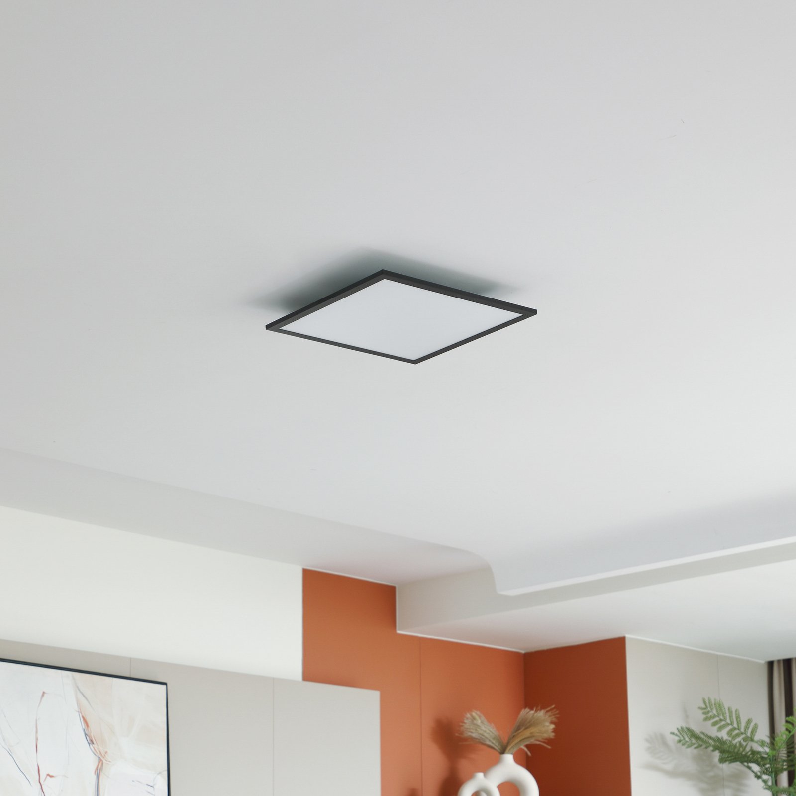 Enhife LED Plafonnier 39,5 cm Noir - Lindby