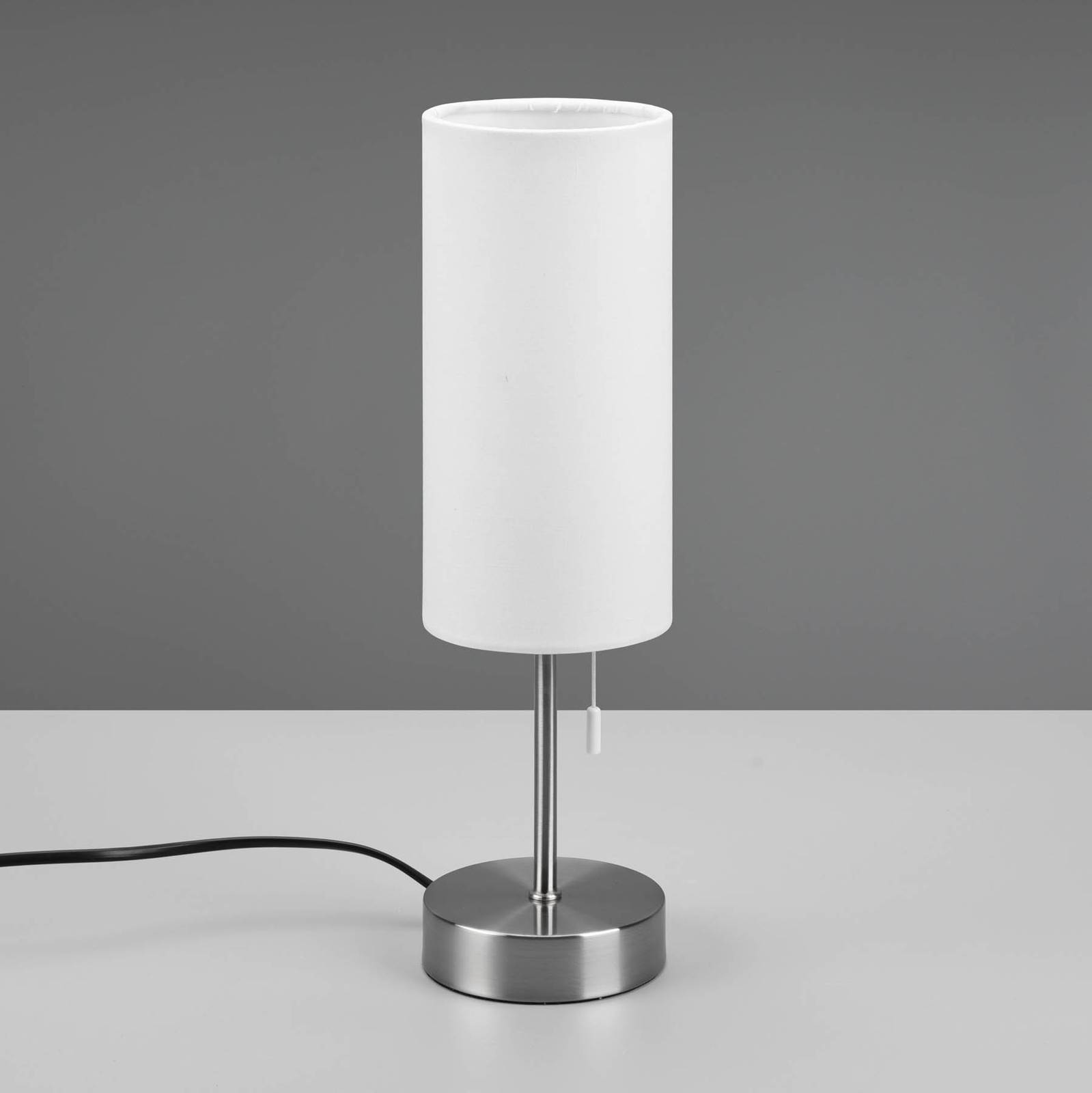 Reality Leuchten Stolní lampa Jaro s USB přípojkou, bílá/nikl